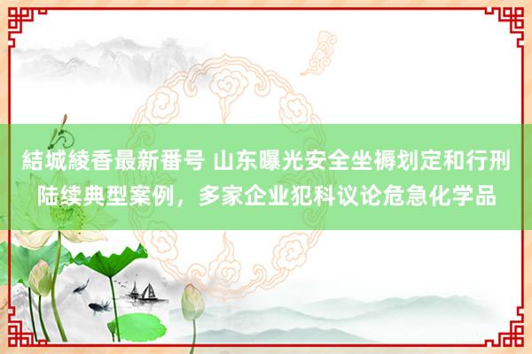 結城綾香最新番号 山东曝光安全坐褥划定和行刑陆续典型案例，多家企业犯科议论危急化学品