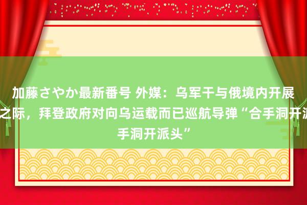 加藤さやか最新番号 外媒：乌军干与俄境内开展四肢之际，拜登政府对向乌运载而已巡航导弹“合手洞开派头”