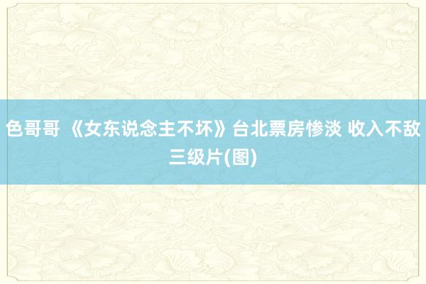 色哥哥 《女东说念主不坏》台北票房惨淡 收入不敌三级片(图)